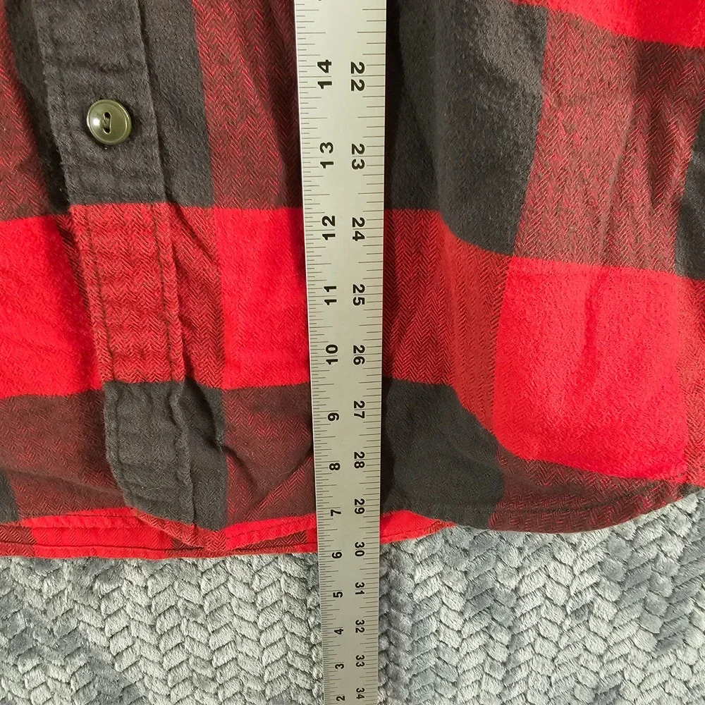 J Crew‎ Classic Red Black Buffalo Plaid Flannel Shirt Men's Medium Cotton